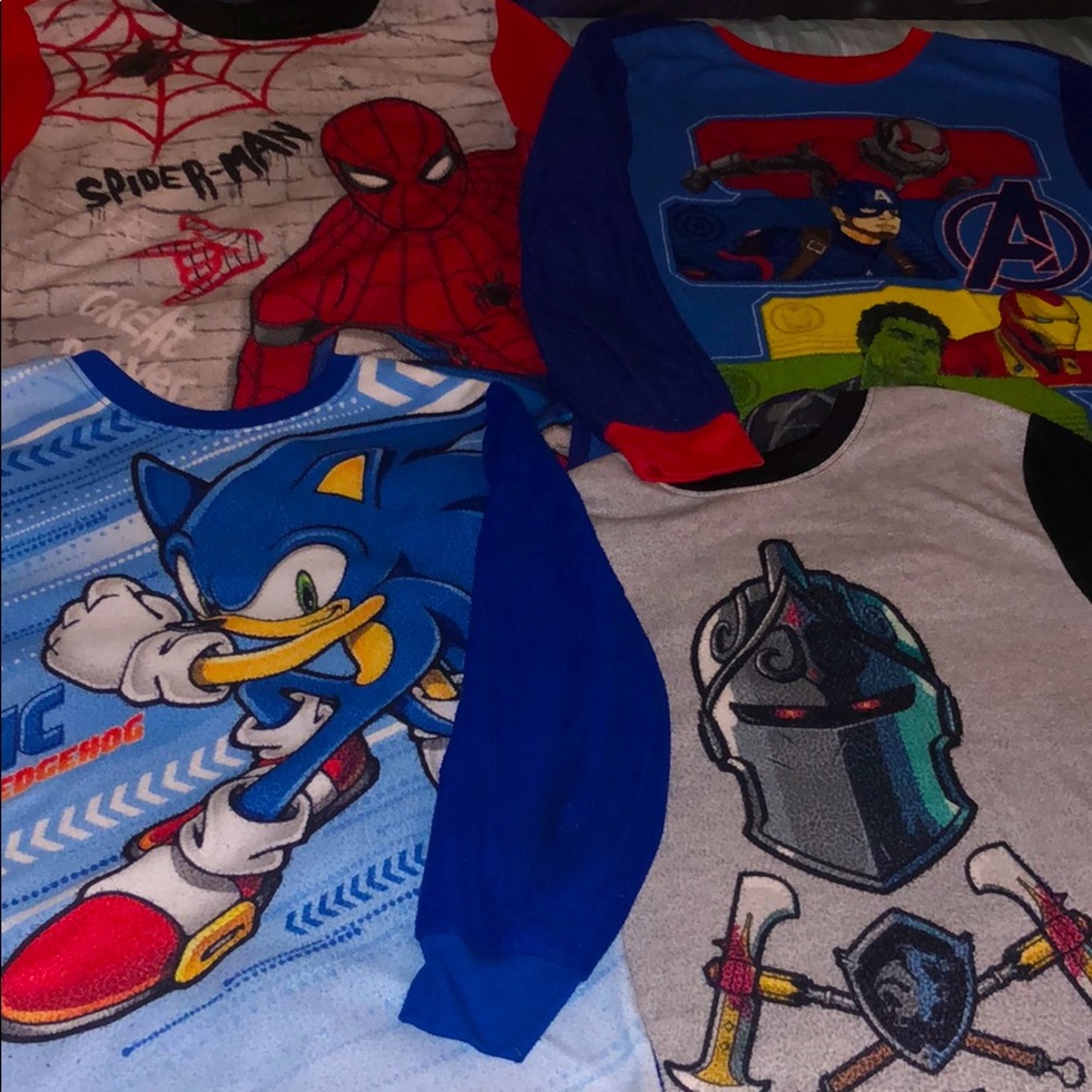 Boys Pajamas Set of 4 Characters PJs